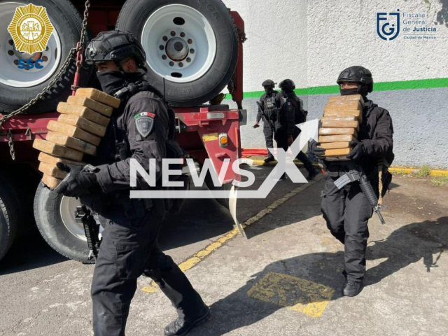 Police seize  more than 1.6 tons of cocaine from Colombia, in Mexico City, Mexico, on July 26, 2022.
It is the largest seizure of that drug in the history of the city. Note: Police photo. (FiscaliaCDMX/Newsflash)