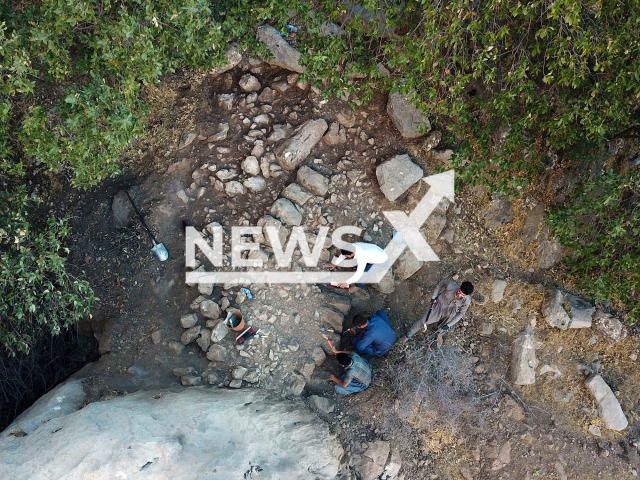 Excavation of the perimeter wall at the entrance to Rabana valley in Iraqi Kurdistan in undated photo.  Archaeological investigations offer up new findings on the history of Parthian settlements in Iraqi Kurdistan. Note: Licensed picture (Rabana-Merquly Archaeological Project/Newsflash)