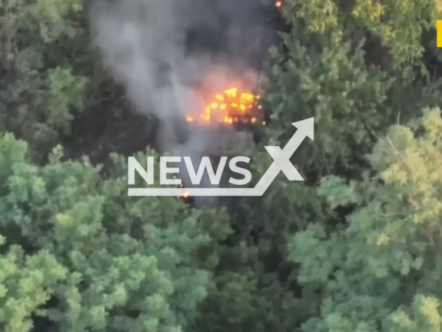 The picture shows flames from destroyed Russian military equipment in Ukraine in undated footage.
According to Ukraine's Security Service, three Urals and two BTRs were destroyed in just a few days.
Note: Picture is a screenshot from a video (@SecurSerUkraine/Newsflash)