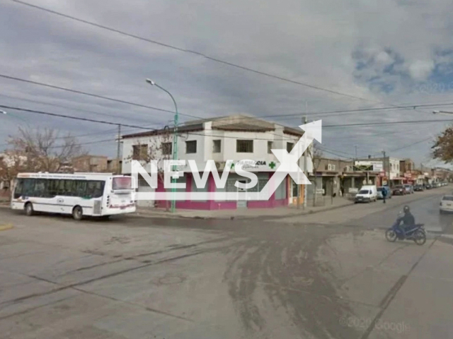 The street where the incident took place in Cipolleti, Rio Negro province, Argentina, in an undated photo. A man found his dogs eating the remains of a newborn.
Notes: Picture is a screenshot (Google Maps/Newsflash)