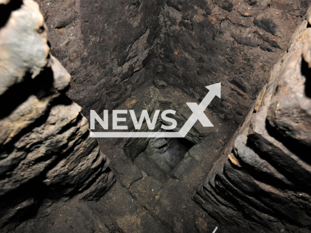 The remains found in Temple of Sun in Tonina, Mexico in an undated photo. Researchers found a crypt where the bodies of the governors were cremated.
Notes: Licenced picture (Mauricio Marat-INAH/Newsflash)