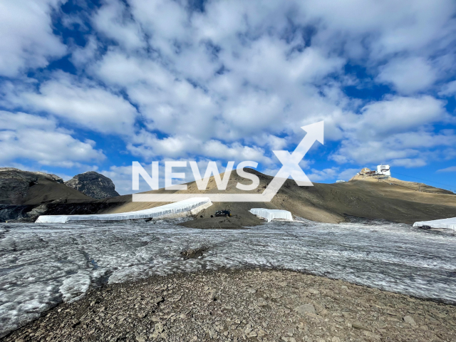 Photo shows the Tsanfleuron Pass in the Swiss Alps in an undated photo. It reappeared after being buried under ice for over 2000 years in August, 2022. Note: Licensed content. (Glacier 3000/Newsflash)