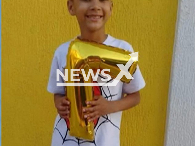 The victim Andre Miguel, 8,  poses in undated photo. He was killed by his mother's ex in Embu das Artes, Greater Brazil, on Tuesday, Aug. 16, 2022.
Note: Private photo.  (Newsflash)