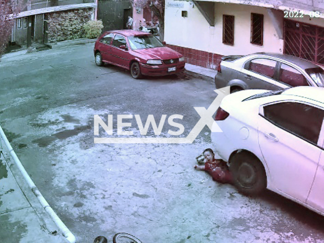 Car runs over three-year-old boy, identified only as Angel, when reversing in Iztapalapa, Mexico City in Mexico, Tuesday, Aug. 16, 2022. The minor reportedly had a fractured arm and damaged lung. 

Note: Picture is a screenshot from a video (Newsflash)