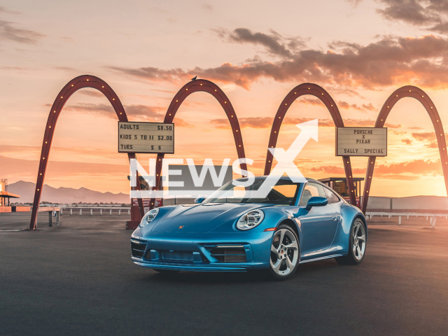 Photo shows the new Porsche car 'The 911 Sally Special', undated photo. The 911 Sally Special, a one-of-one variant of Porsche’s rear-engined sports car based on the Cars character Sally Carrera, will be auctioned by RM Sotheby’s on Saturday, Aug. 20, 2022, during Monterey Car Week in CA, USA. Note: Licensed photo (Porsche/Newsflash)