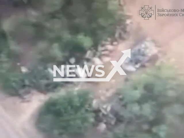 Picture shows Russian armored vehicle in eastern Ukraine on Tuesday Aug. 16, 2022.
According to Ukrainian military authorities at least 6 Russian soldiers were killed in the attack by the Ukrainian Armed Forces.
Note: Picture is a screenshot from a video (@navy.mil.gov.ua/Newsflash)