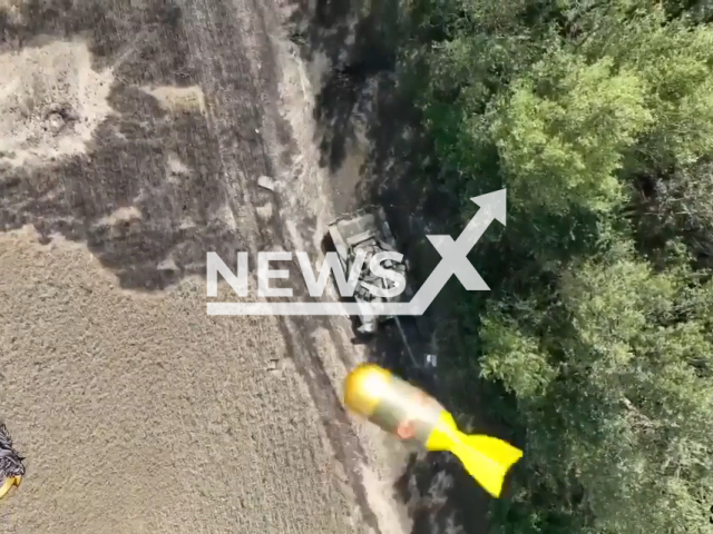 Ukrainian drone drops bomb on a Russian T-72B3 tank in Ukraine in undated footage.
The T-72 is a family of Soviet/Russian main battle tanks that entered production in 1969
Note: Picture is a screenshot from a video (@AFUkraine/Newsflash)