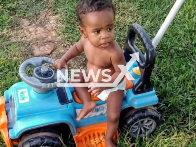 Ryan Gabriel Moreira Vieira,  15- months-old  pictured in undated photo.  He died after drowning in a bucket of water   in Sao Sebastiao do Passe, Brazil, on Monday, Aug. 15, 2022.  Note: Private photo.  (Newsflash)