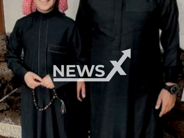 The Jordanian father Ahmed Aldaaja poses with one of his children in an undated photo. His five children died in a fire that erupted in their apartment in the region of Russeifa, in Zarqa governorate, Jordan. Note: Private photo. (@ahmads.daaja/Newsflash)