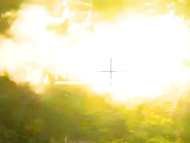 Picture shows explosions after the Russian attacks on the Ukrainian military positions in Blagodatnoye in the Nikolaev region in undated footage.
Russian MoD climes that they have taken the village of Blagodatnoye in the Nikolaev region from units of the Armed Forces of Ukraine.
Note: This picture is a screenshot from the video.
(@mod_russia/Newsflash)