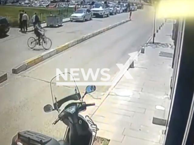 A child falls from his bicycle and hits his head onto the pavement in Zonguldak, Turkey, in an undated video. He was admitted to a hospital. Note: Picture is a screenshot from a video (Newsflash)