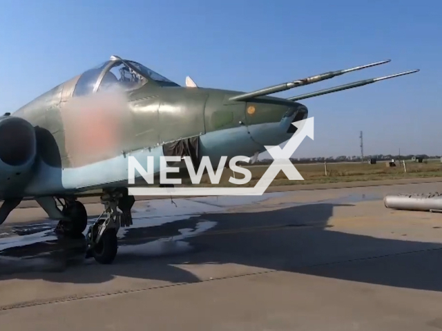 Picture shows Russian Su-25 attack aircraft before start of a combat mission in Ukraine in undated footage.
The Sukhoi Su-25 Grach is a subsonic, single-seat, twin-engine jet aircraft developed in the Soviet Union by Sukhoi.
Note: This picture is a screenshot from the video.
(Ministry of Defense of Russia/Newsflash)