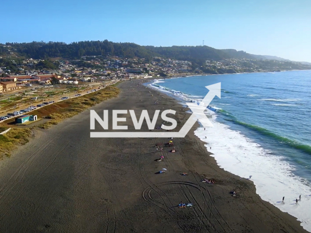 Illustrative image of a beach in Pelluhue, Chile, undated photo. An 11-year-old boy died after being crushed under a sand castle on Peuno beach in Pelluhue, Chile, Saturday, Aug. 27, 2022. Note: Picture is a screenshot from a video (Newsflash)