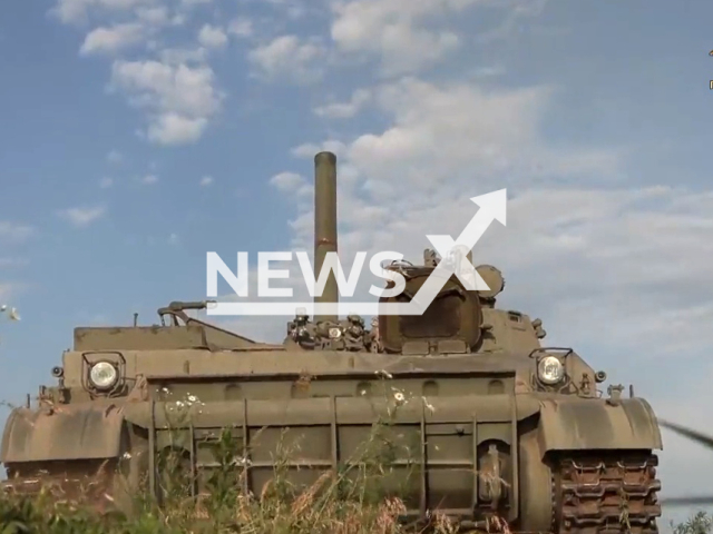 The DPR 2S4 Tyulpan 240 mm self-propelled heavy mortar of the 11th regiment of the NM DPR stands in a field area in Pervomaiske village, Ukraine in undated footage. As a result of the DPR fire, Ukrainian fortified points and a warehouse with ammunition were destroyed. Note: Picture is a screenshot from a video (@nm_dnr/Newsflash)