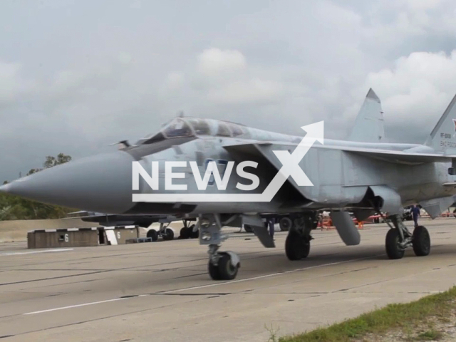 Picture shows Russian MIG-31 fighter on the airfield in eastern Russia in undated footage. 
The crews of the Su-35S, Su-30SM and MiG-31 fighters of the Eastern Military District took up combat duty for air defense at operational airfields in the Khabarovsk, Primorsky, Kamchatka Territories and the Chukotka Autonomous District as part of the Vostok-2022 strategic command and staff exercise.
Note: Picture is a screenshot from a video (@mil/Newsflash)