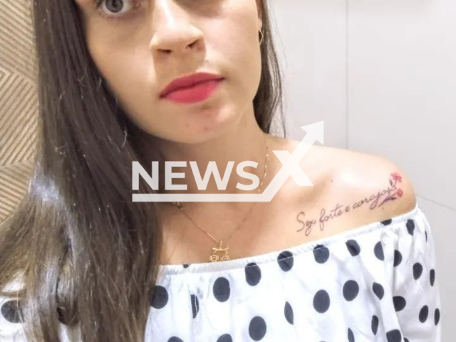 Janaina Aparecida Martins Filho poses in an undated photo. The woman was murdered on her 24th birthday by her ex named Neif Schanadelbach, 31, in the municipality of Gaucha do Norte, Brazil on Sunday, Sep. 4, 2022. Note: Private photo. (Newsflash)