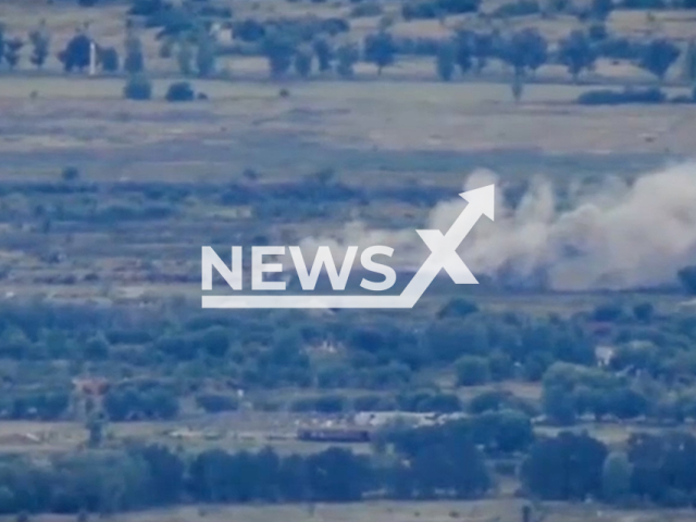 Picture shows Russian field warehouse with ammunition in smoke after was hit by the servicemen of the Armed Forces of Ukraine in the Kharkiv direction in Ukraine in undated footage. Ukraine has targeted a large number of ammunition depots in recent weeks in a bid to impede Russian supply chains.
Note: This picture is a screenshot from the video.
(@AFUStratCom/Newsflash)