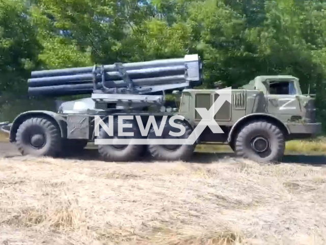 Artillery units of the Armed Forces of the Russian Federation deploy the Uragan multiple-launch rocket system in Ukraine in undated footage.
The BM-27 Uragan is a self-propelled 220 mm multiple rocket launcher designed in the Soviet Union.
Note: Picture is a screenshot from a video (@mil/Newsflash)