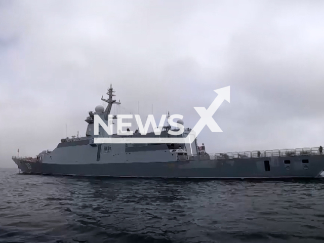 Picture shows Russian Thundering corvette during the exercise "Vostok-2022" in the Sea of Okhotsk in undated footage.
Although classified as corvettes by the Russian Navy, the ship carries sensors and weapon systems akin to frigates and, as a result, are so classified by NATO.
Note: This picture is a screenshot from the video.
(@mod_russia/Newsflash)