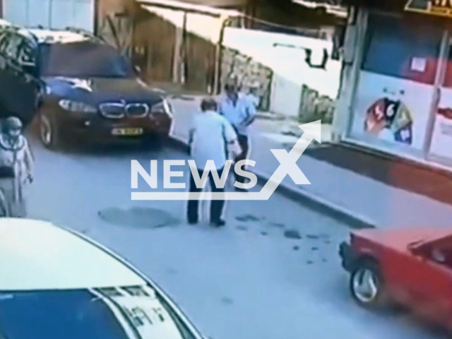 Hayrettin A., 58, shoots Zekeriya K., 67, on the street in Konya, Turkey, Saturday, Sept. 3, 2022. Hayrettin A. was arrested while Zekeriya K. was being treated in a hospital. Note: Picture is a screenshot from a video (Newsflash)