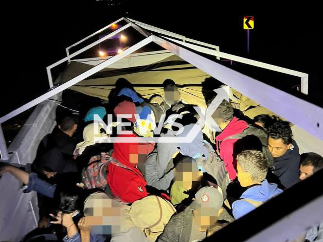 The migrants hiding into false 
 of vehicles in Nuevo Leon, Mexico, on Tuesday, Sept. 6, 2022. Authorities found  266 migrants from seven countries in tree vehicles.
Note: Photo from INM.  (Instituto Nacional de Migracion/Newflash)