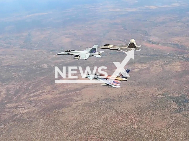 A formation flight with Lieutenant General Ingo Gerhartz, Chief of the German Air Force, General Kenneth Wilsbach, Commander, US Pacific Air Forces, and Chief of Air Force, Air Marshal Rob Chipman. Note: Photo is a screenshot from the video (Royal Australian Air Force/Newsflash)