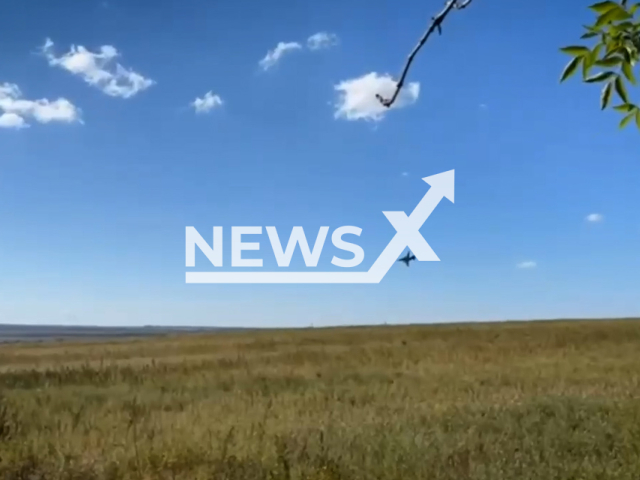 Russian Su-25 flies low before being hit by the Ukrainian military in the Kharkiv region in Ukraine on Wednesday, Sep. 7, 2022.
The Sukhoi Su-25 Grach is a subsonic, single-seat, twin-engine jet aircraft developed in the Soviet Union by Sukhoi.
Note: This picture is a screenshot from the video.
(@AFUStratCom/Newsflash)