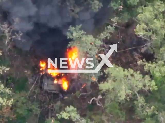 Ukrainian paratroopers destroy a Russian armoured vehicle in Donbas, Ukraine, in undated footage. Ukrainian Airmobile Forces are the airborne forces of Ukraine and one of the five branches of the Armed Forces of Ukraine. Note: Photo is a screenshot from the video (Command of the Airborne Assault Troops of the Armed Forces of Ukraine/Newsflash)