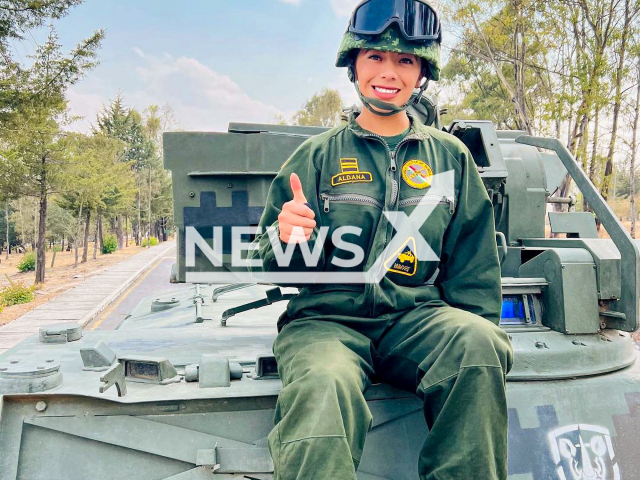 Giovanna Villegas poses in an undated photo. She has the rank of the second sergeant and has been one of the liaisons of the Secretary of National Defense of Mexico to get closer to citizens. Note: Picture is private (@giovana__villegas/Newsflash)