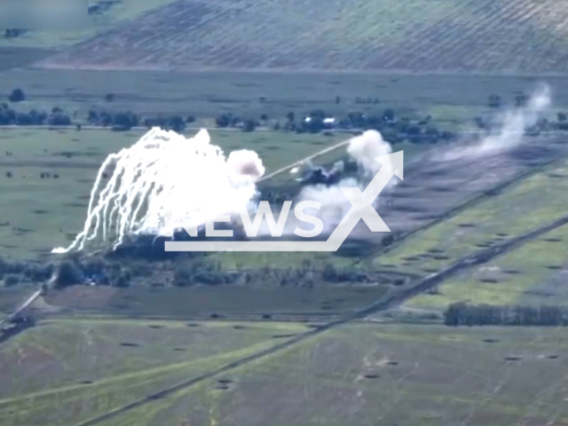 The Royal Brigade of the Armed Forces of Ukraine destroys the Russian BMD along with its crew and ammunition in Ukraine in undated footage.
Since the beginning of the Russian aggression in 2014, parts of the 24th brigade have been involved in many directions of the war in the east. Note: This picture is a screenshot from the video. (@24th.brigade/Newsflash)