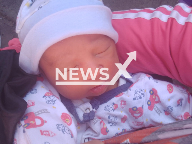 Picture shows Jesus,  in Lomas de Zamora, Argentina, on Saturday, Sept. 10, 2022.  He was found  abandoned under a car in front of a church, with a note. 
Note: Private photo.  (Anto Sabran/Newsflash)