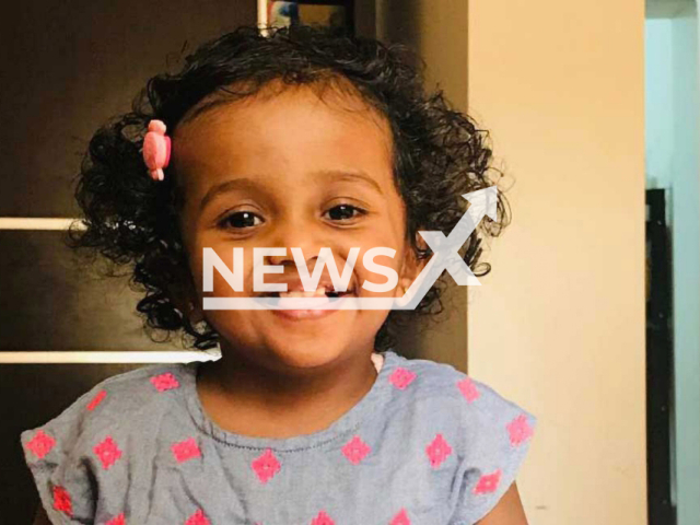 Minsa Mariam Jacob, a four-year-old Indian student, poses in an undated photo. She died after she was left alone in a locked bus for over four hours in Al Wakrah, Qatar, Sunday, Sept. 11, 2022. Note: Picture is private (Newsflash)