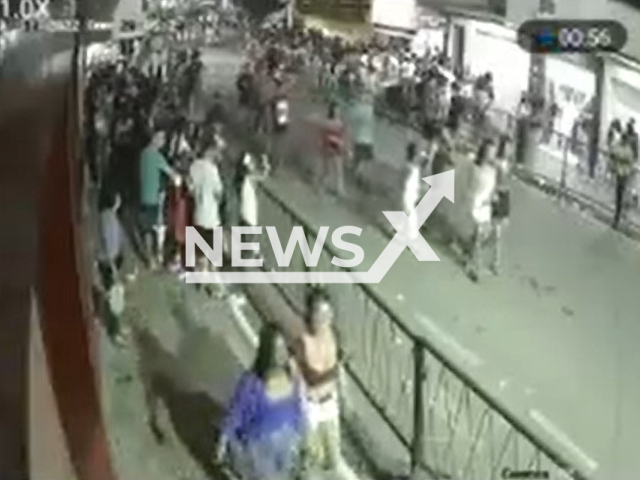 A marquee collapses on crowd of people during the town's emancipation party in Alianca, Brazil, on Sunday, Sept, 11, 2022. A total of 4 dead and 12 injured were reported.  Note: Photo is a screenshot from the video (Newsflash)