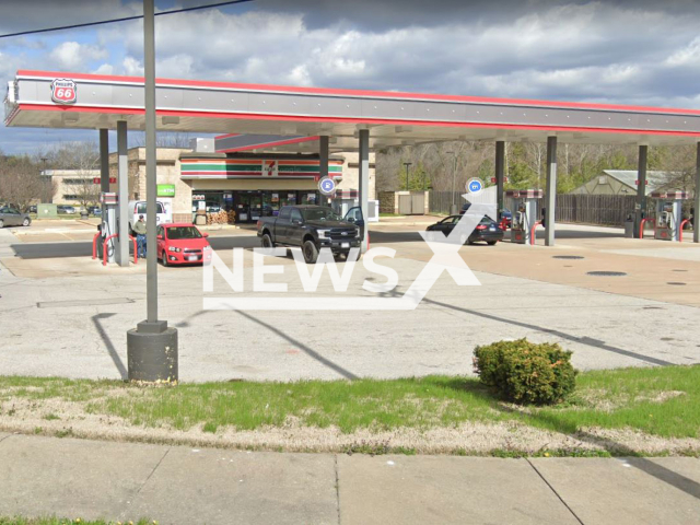 Picture shows the 7-Eleven store in which a woman bought a winning scratch-off ticket in St. Louis, Missouri, undated. She almost threw the ticket worth $1 million after it sat in her car for two days. Note: Image is a screenshot from Google Maps (Google Maps/Newsflash)