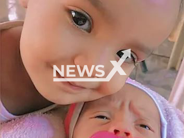 Picture shows the two victims, Gabriela da Silva Ferreira, 2, and her little sister, Juliana da Silva Ferreira, who was only 4 months old, undated photo. They both died in a fire in Neropolis, in the Metropolitan Region of Goiania, Brazil. Note: Private photo (Newsflash)