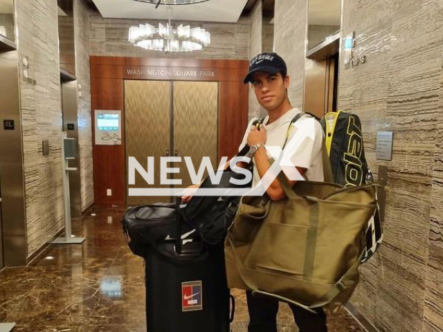 Spanish tennis player, Carlos Alcaraz Garfia, poses in undated footage. Carlos Alcaraz usually makes supportive comments on his girlfriend's posts. Note: Private photo (@carlitosalcarazz/Newsflash)