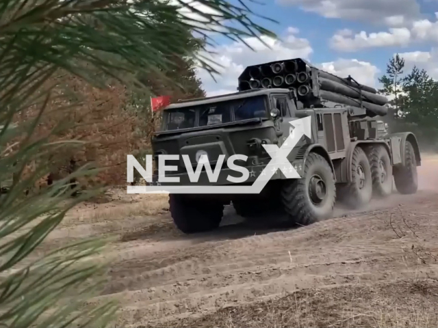 Crews of multiple launch rocket systems "Uragan" of the Central Military District do Combat work in the zone of the special military. The Central Military District is one of the five military districts of the Russian Armed Forces.Note: The picture is a screenshot from a video (Ministry of Defense of Russia/Newsflash)