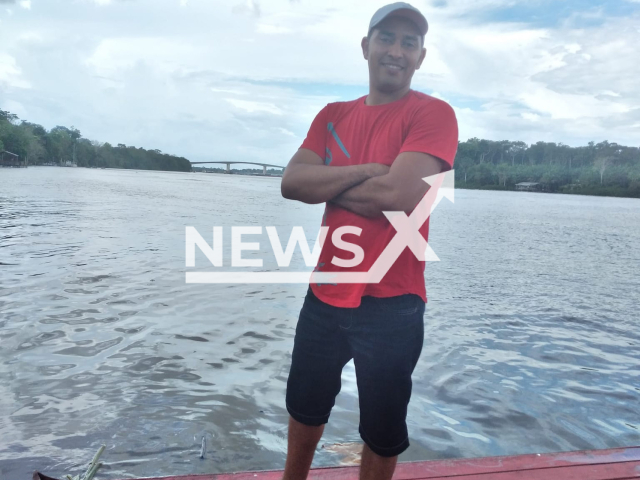 Ivan Willian Coelho, 36, poses in undated photo. He drowned after rescuing six people from a sinking boat in the community Lontra da Pedreira, Rural Area of ​​Macapá in Brazil. Note: Private photo. (@luciane.alves.12979/Newsflash)