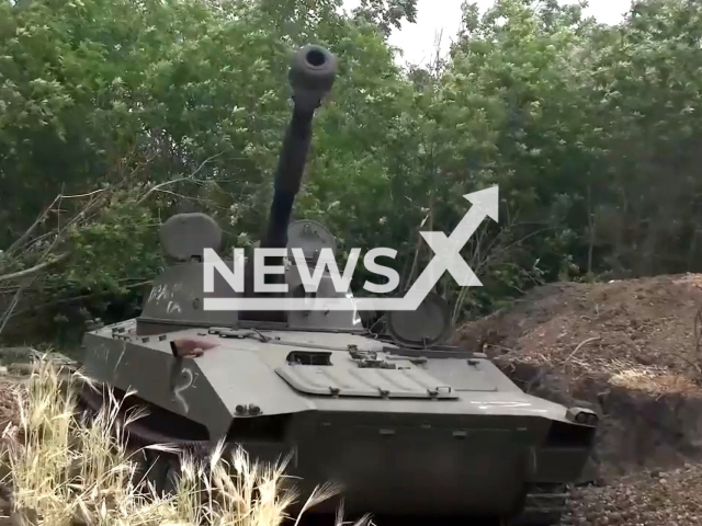 Picture shows Russian tank on a battlefield ready to fire on Ukrainian military position in Ukraine in undated footage.
Russian artillery and tanks are traying to stop the offensive of the Ukrainian Armed Forses.
Note: Picture is a screenshot from a video (@mil/Newsflash)