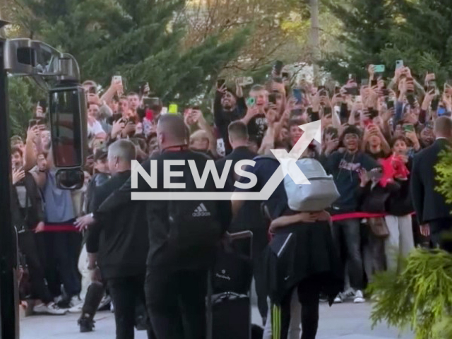 Cristiano Ronaldo, one of the greatest footballers of all time, hugs a little boy in Chisinau, Moldova, on Thursday, Sept. 15, 2022. The interaction took place in front of the 4-star hotel, Courtyard by Marriott. Note: Photo is a screenshot from the video (@madalina_topala/Newsflash)