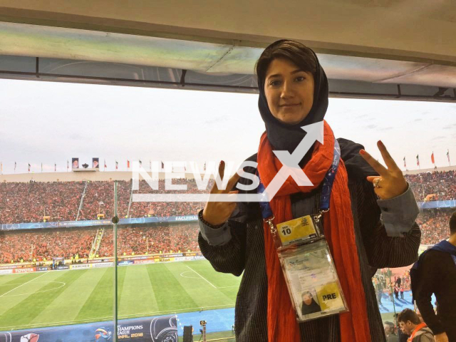 Iranian journalist, Niloofar Hamedi, poses in undated photo. She has been arrested in Tehran, Iran. Note: Private photo. (@Kamfirouzi/Newsflash)