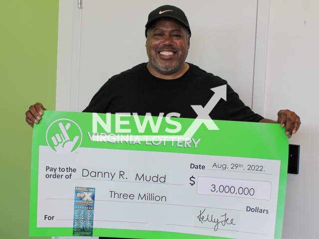 Danny R. Mudd poses after winning the Virginia Lottery, in Virginia, US, in an undated photo. Danny Mudd won three million dollars. Note: Photo from Virginia Lottery. (Virginia Lottery/Newsflash)