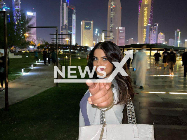 Mansak Al, a Kuwaiti influencer, poses in an undated photo. Her face was deformed as a result of a filler injection. Note: Picture is private (@mansak_al/Newsflash)