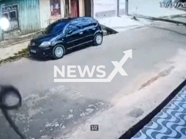 Street pole crashes a woman, 31, in the municipality of Abaetetuba, in Para, Brazil, on Tuesday, Sept. 6, 2022. According to the city hall, the woman was transferred to the Metropolitan Hospital and is not at risk of death. Note: This picture is a screenshot from the video (Newsflash)