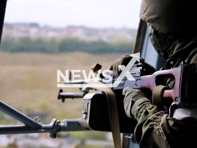 Picture shows Russian solider with riffle in a Russian Mi-28N helicopter on a combat mission in Ukraine in undated footage.
Mi-28N "Night Hunter" is a Soviet and Russian attack helicopter manufactured by Rostvertol PJSC , part of the Russian Helicopters holding, designed to search and destroy in conditions of active fire opposition from tanks and other armored vehicles, as well as low-speed air targets and enemy manpower.
Note: This picture is a screenshot from the video.
(@mod_russia/Newsflash)