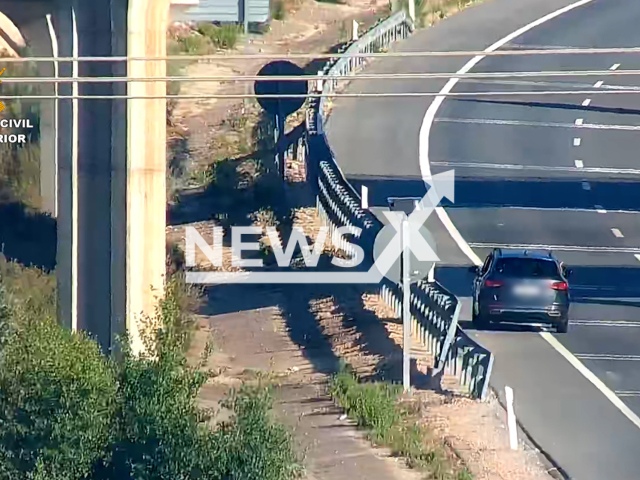 A woman driving in the opposite direction on the R-3 motorway, in Madrid, Spain. 
The unidentified woman  was arrested by police, after she drove 7 kilometres in the opposite direction on the motorway, because she did not want to pay the toll.  

Note: Police photo. (Newsflash)