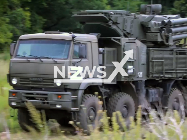 Picture shows Russian Pantsir-S1 ZVO with "Z" on it an open field in Ukraine in undated footage.
Russian Pantsir-S1 is a land- and sea-based self-propelled anti-aircraft missile and cannon system.
Note: This picture is a screenshot from the video.
(@mod_russia/Newsflash)