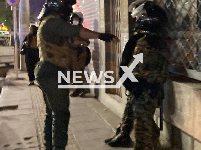 Photo shows children dressed and equipped as security forces in the city of Varamin, Tehran province, in Iran, undated photo. It is allegedly a government effort to dissuade street protests by deploying minors against demonstrating citizens. Note: Picture is private (Newsflash)