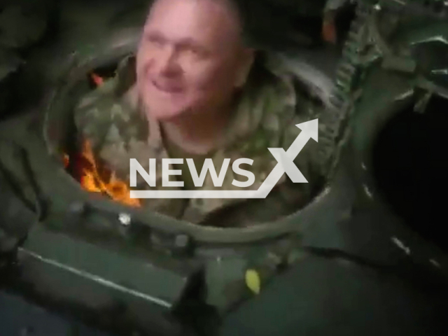 The commander of the 92nd OMBr Hero of Ukraine Pavlo Fedosenko tests the newest captured Russian tank T-90 in the Kharkiv region in Ukraine in undated footage
The T-90 is a third-generation Russian main battle tank. It uses a 125 mm 2A46 smoothbore main gun, the 1A45T fire-control system, an upgraded engine, and gunner's thermal sight.
Note: This picture is a screenshot from the video.
(@AFUkraine/Newsflash)