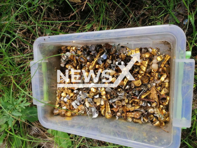 Picture shows plastic box with pulled teeth in the village of Pisky-Radkivski, Kharkiv region, Ukraine, in undated photo. Ukrainian police uncovered Russian torture chamber, where locals were intimidated, beaten and abused according to police statement. Note: Picture is obtained from the head of the investigative department of Kharkiv region, police colonel Serhiy Bolvinov (Serhiy Bolvinov/Newsflash)